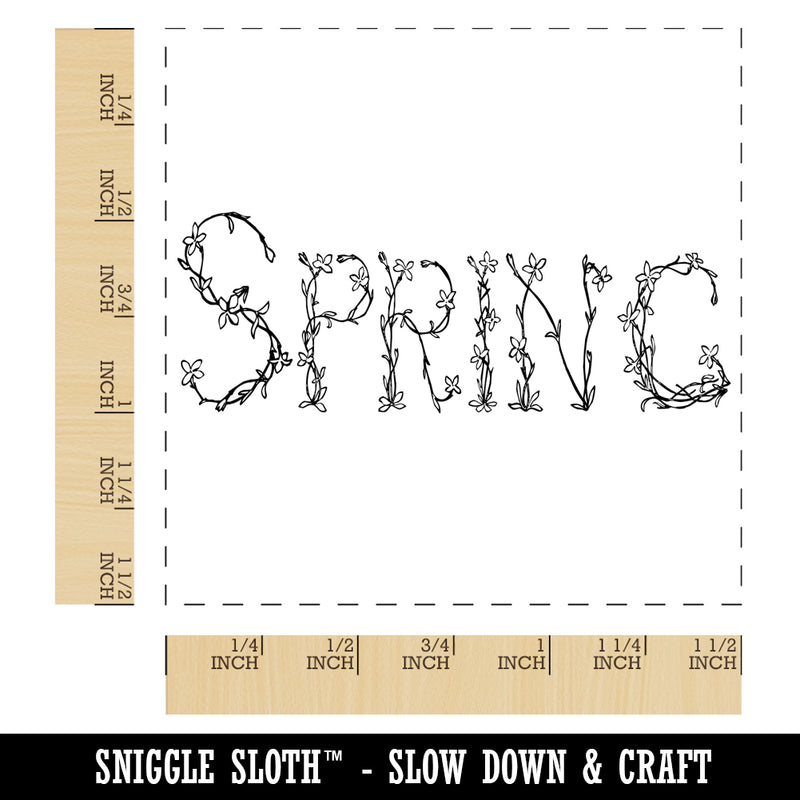 Spring Floral Text Self-Inking Rubber Stamp Ink Stamper