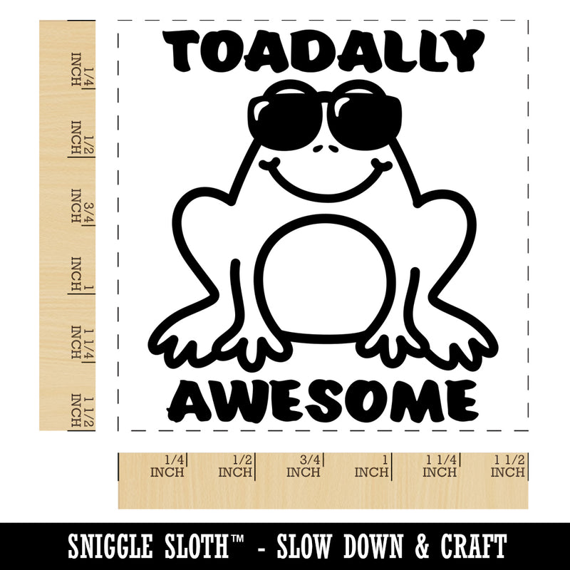 Toadally Totally Awesome Frog with Sunglasses Self-Inking Rubber Stamp Ink Stamper