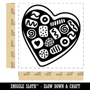 Valentine's Day Heart Box Of Chocolates Self-Inking Rubber Stamp Ink Stamper