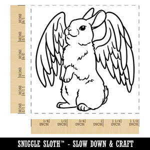 Angel Bunny Rabbit Loss of Pet Self-Inking Rubber Stamp Ink Stamper