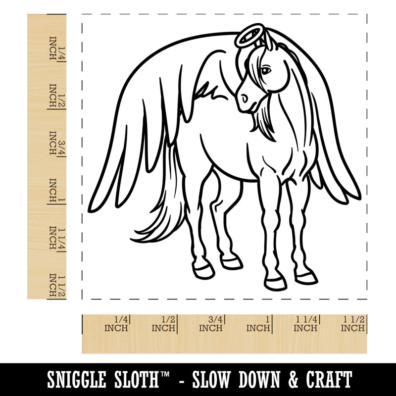 Angel Horse Loss of Pet Self-Inking Rubber Stamp Ink Stamper