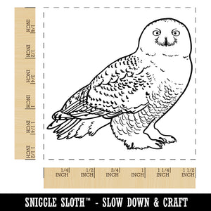 Beautiful Snowy Owl Self-Inking Rubber Stamp Ink Stamper