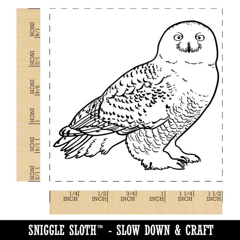 Beautiful Snowy Owl Self-Inking Rubber Stamp Ink Stamper