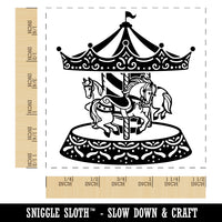 Carousel at a Carnival Fair Amusement Park Merry-Go-Round Self-Inking Rubber Stamp Ink Stamper