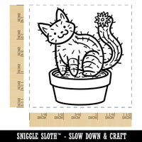 Catcus Cactus Cat Pun Self-Inking Rubber Stamp Ink Stamper