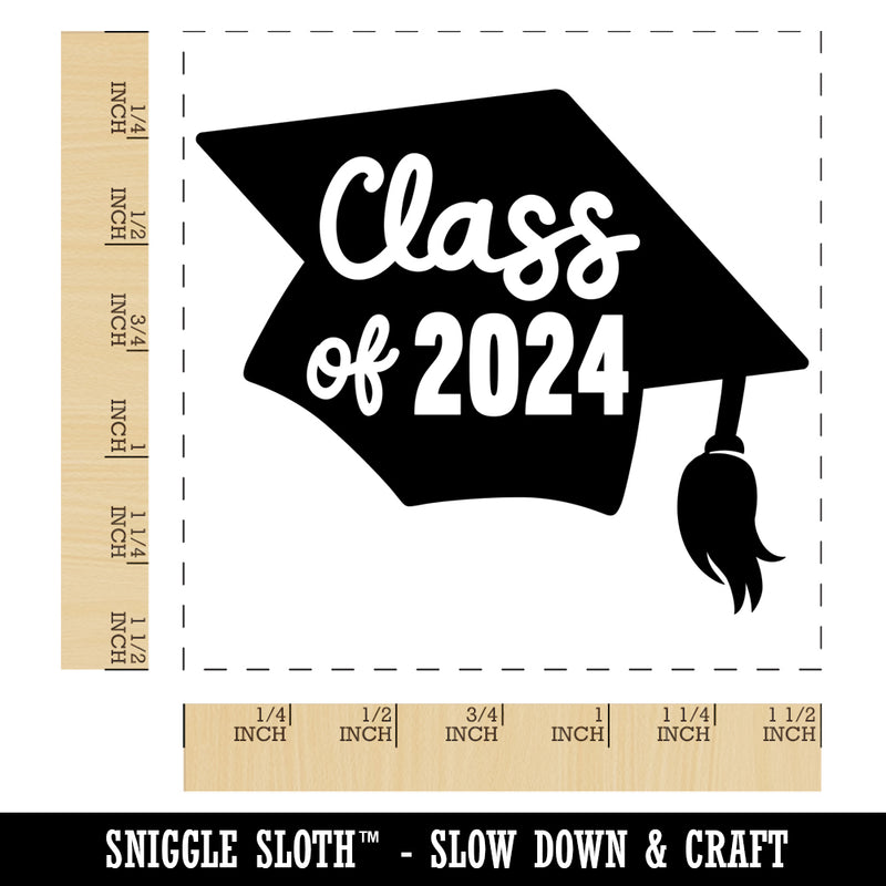 Class of 2024 Written on Graduation Cap Self-Inking Rubber Stamp Ink Stamper