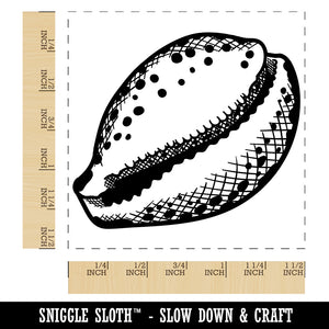 Cyprae Tigris Cowrie Hashmark Shaded Shell Beach Seashell Self-Inking Rubber Stamp Ink Stamper