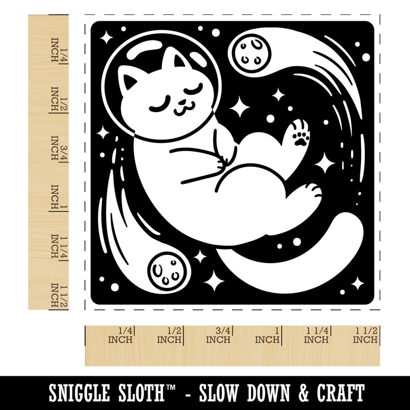 Dreamy Space Cat Self-Inking Rubber Stamp Ink Stamper