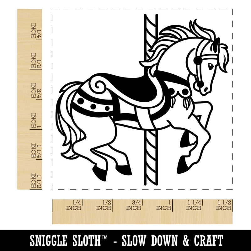 Fancy Carousel Horse Merry-Go-Round Self-Inking Rubber Stamp Ink Stamper