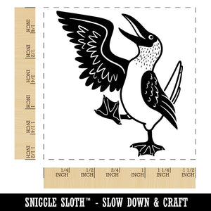 Happy Blue Footed Booby Bird Self-Inking Rubber Stamp Ink Stamper
