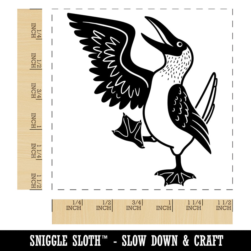 Happy Blue Footed Booby Bird Self-Inking Rubber Stamp Ink Stamper
