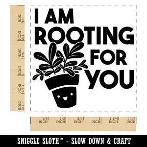 I am Rooting for You Plant Pun Encouragement Self-Inking Rubber Stamp Ink Stamper