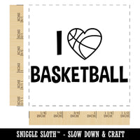 I Love Basketball Heart Shaped Ball Sports Self-Inking Rubber Stamp Ink Stamper