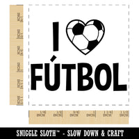 I Love Futbol Soccer Heart Shaped Ball Sports Self-Inking Rubber Stamp Ink Stamper
