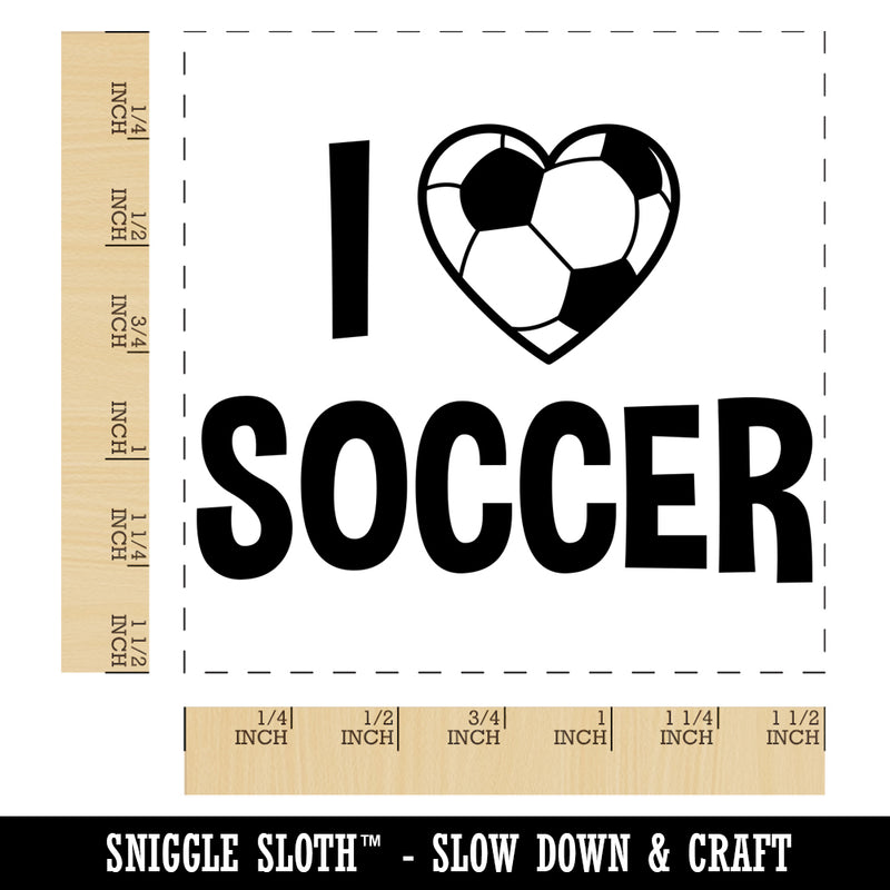 I Love Soccer Heart Shaped Ball Sports Self-Inking Rubber Stamp Ink Stamper