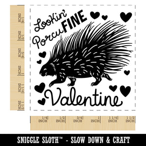 Looking Porcufine Valentine Porcupine Pun Self-Inking Rubber Stamp Ink Stamper