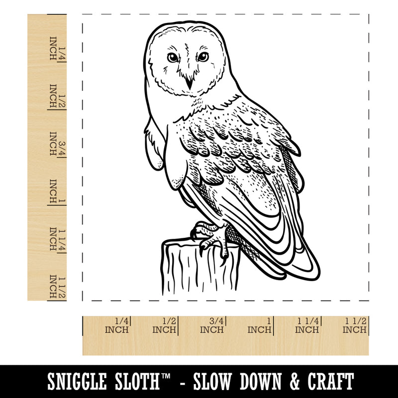 Magnificent Barn Owl Self-Inking Rubber Stamp Ink Stamper