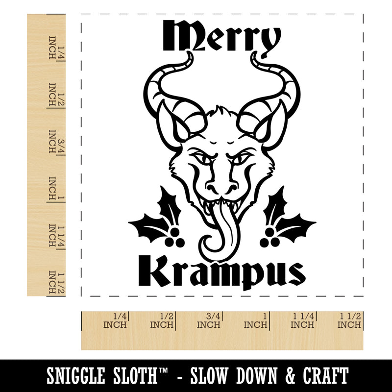 Merry Krampus Christmas Folklore Self-Inking Rubber Stamp Ink Stamper