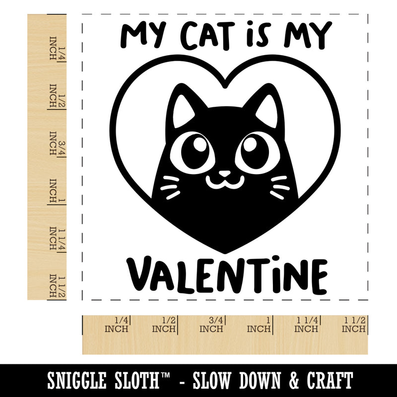 My Cat is My Valentine Self-Inking Rubber Stamp Ink Stamper