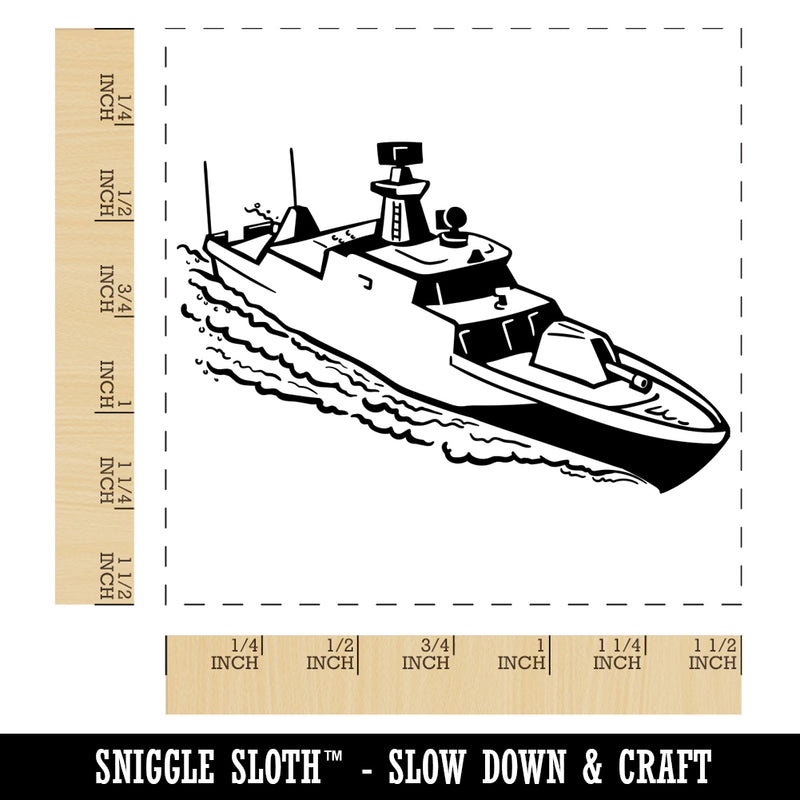 Naval Military Destroyer Battleship Self-Inking Rubber Stamp Ink Stamper