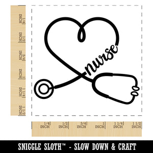 Nurse Heart Stethoscope Self-Inking Rubber Stamp Ink Stamper