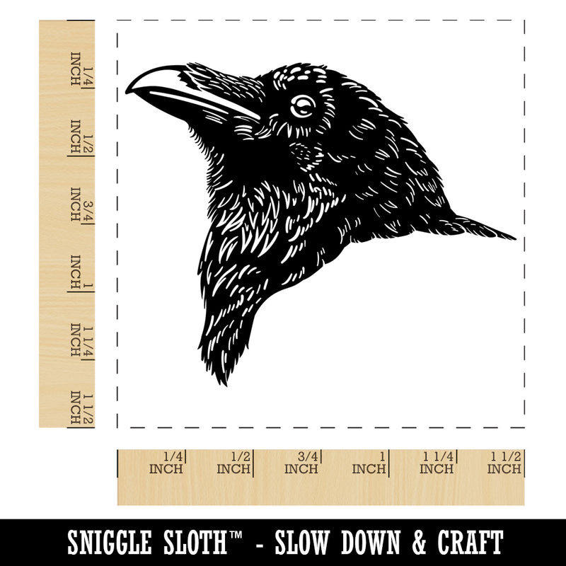 Realistic Crow Head Self-Inking Rubber Stamp Ink Stamper