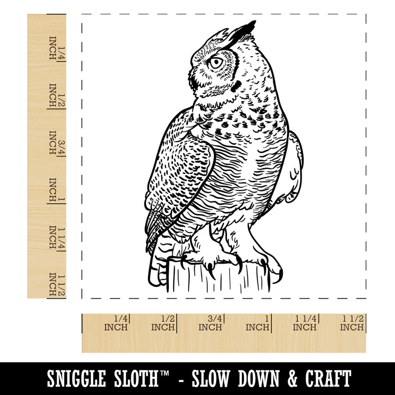 Regal Great Horned Owl Self-Inking Rubber Stamp Ink Stamper