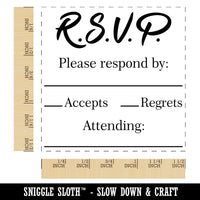 RSVP Please Respond By Blank Fill-In Wedding Invitation Self-Inking Rubber Stamp Ink Stamper