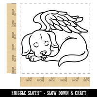 Sleeping Angel Dog Loss of Pet Self-Inking Rubber Stamp Ink Stamper