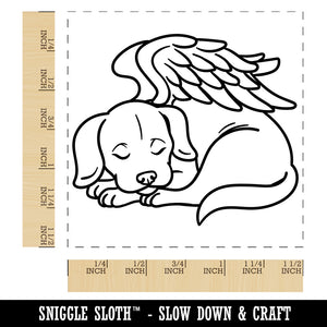 Sleeping Angel Dog Loss of Pet Self-Inking Rubber Stamp Ink Stamper