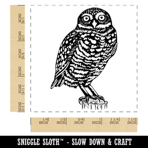 Watchful Burrowing Owl Self-Inking Rubber Stamp Ink Stamper