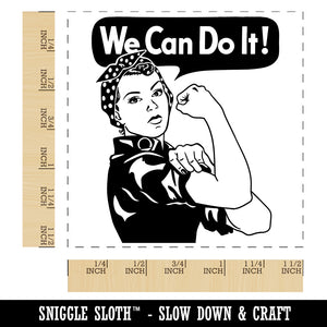 We Can Do It Rosie the Riveter Encouragement Self-Inking Rubber Stamp Ink Stamper