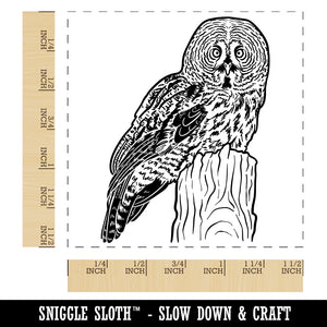 Wise Great Gray Owl Self-Inking Rubber Stamp Ink Stamper