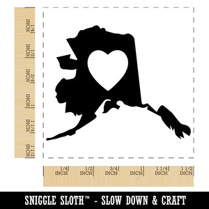 Alaska State with Heart Self-Inking Rubber Stamp Ink Stamper