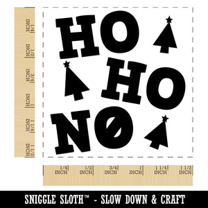 Ho Ho No Funny Christmas with Xmas Trees Self-Inking Rubber Stamp Ink Stamper