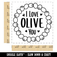 I Love Olive All Of You Cute Valentine's Day Anniversary Pun Self-Inking Rubber Stamp Ink Stamper