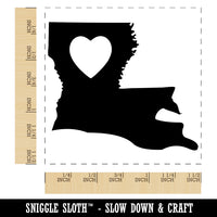 Louisiana State with Heart Self-Inking Rubber Stamp Ink Stamper