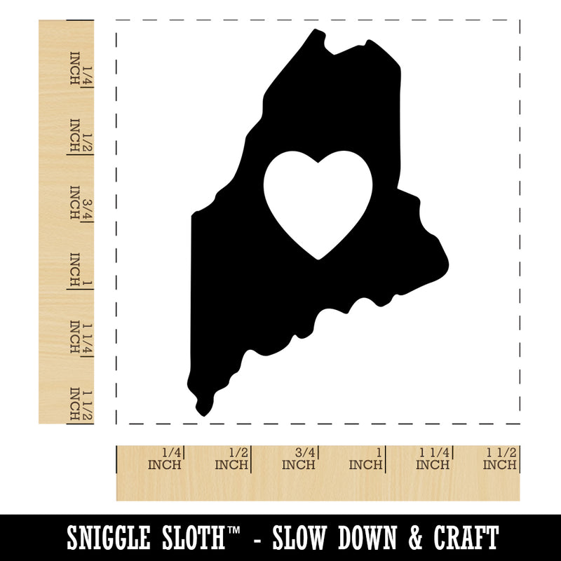 Maine State with Heart Self-Inking Rubber Stamp Ink Stamper