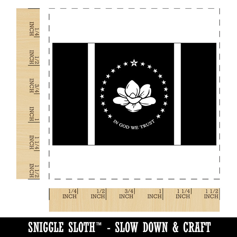 Mississippi Magnolia State Flag Self-Inking Rubber Stamp Ink Stamper