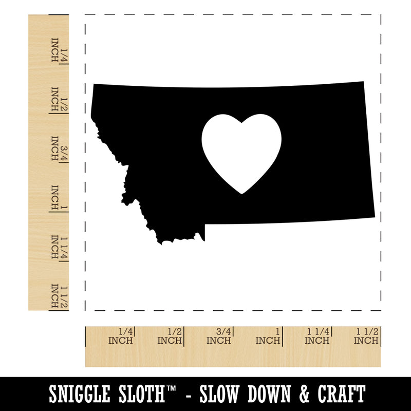 Montana State with Heart Self-Inking Rubber Stamp Ink Stamper