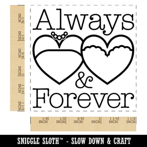 Mrs and Mrs Always and Forever Wedding Gown Hearts Self-Inking Rubber Stamp Ink Stamper