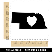 Nebraska State with Heart Self-Inking Rubber Stamp Ink Stamper