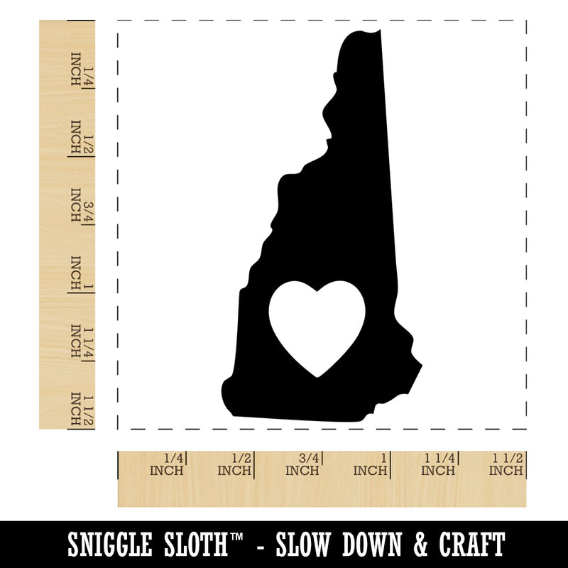 New Hampshire State with Heart Self-Inking Rubber Stamp Ink Stamper