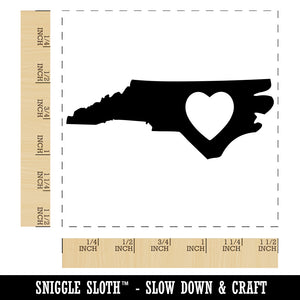 North Carolina State with Heart Self-Inking Rubber Stamp Ink Stamper