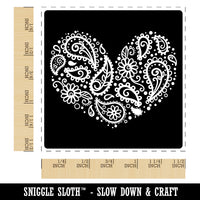 Paisley Heart On Square Self-Inking Rubber Stamp Ink Stamper