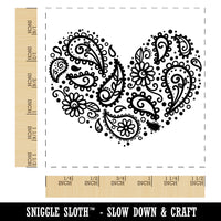 Paisley Heart Self-Inking Rubber Stamp Ink Stamper