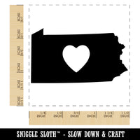 Pennsylvania State with Heart Self-Inking Rubber Stamp Ink Stamper