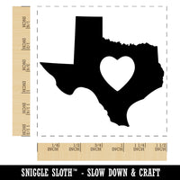 Texas State with Heart Self-Inking Rubber Stamp Ink Stamper