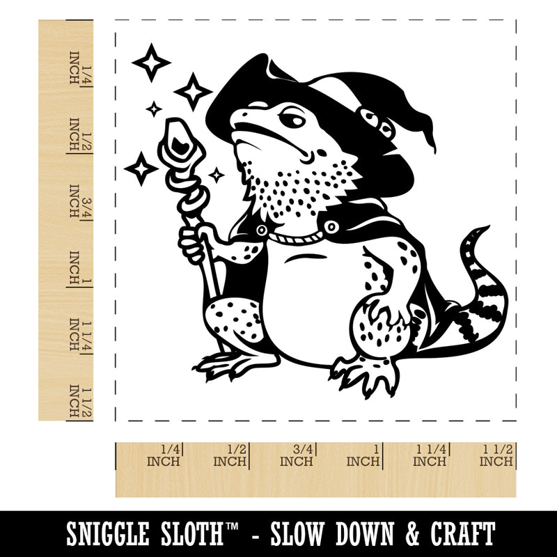 Bearded Dragon Wizard Lizard Self-Inking Rubber Stamp Ink Stamper