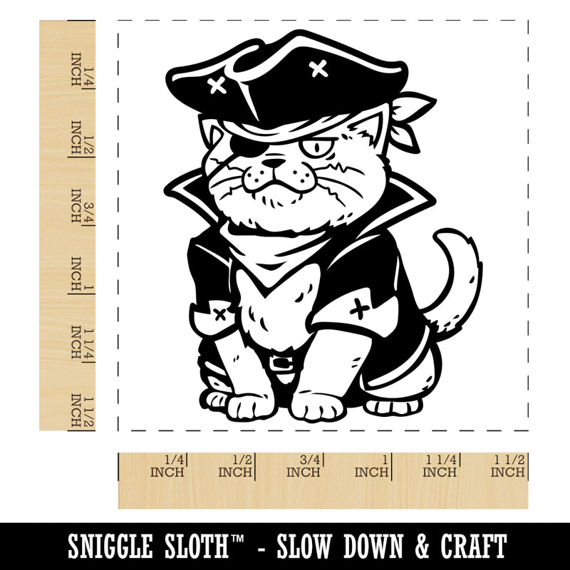 Captain Pirate Cat Self-Inking Rubber Stamp Ink Stamper